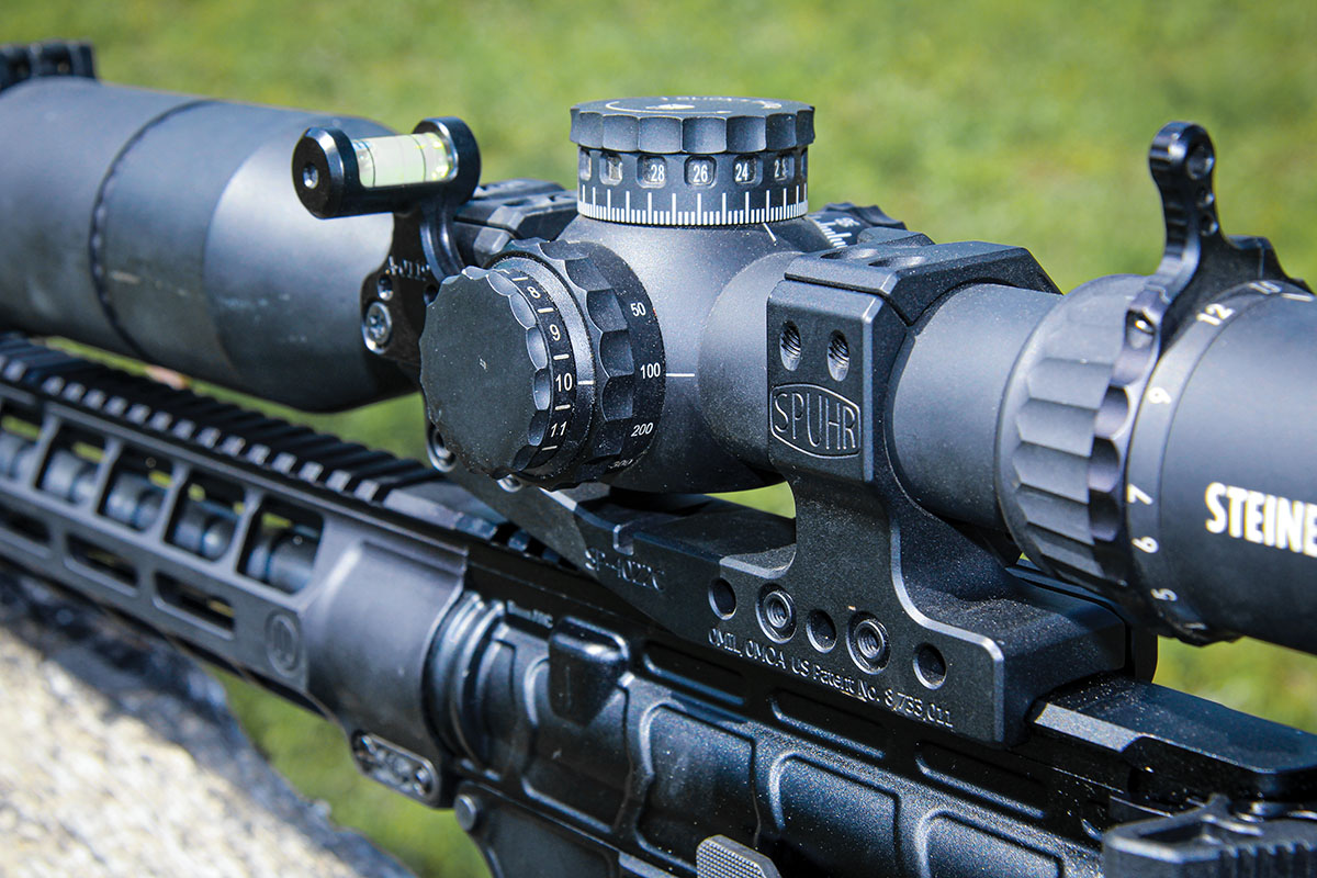 The test scope used on the MK114 MOD M-2 was mounted in a top-quality SPUHR ISMS (Ideal Scope Mount System). The system is rock solid and precision made in Sweden.
